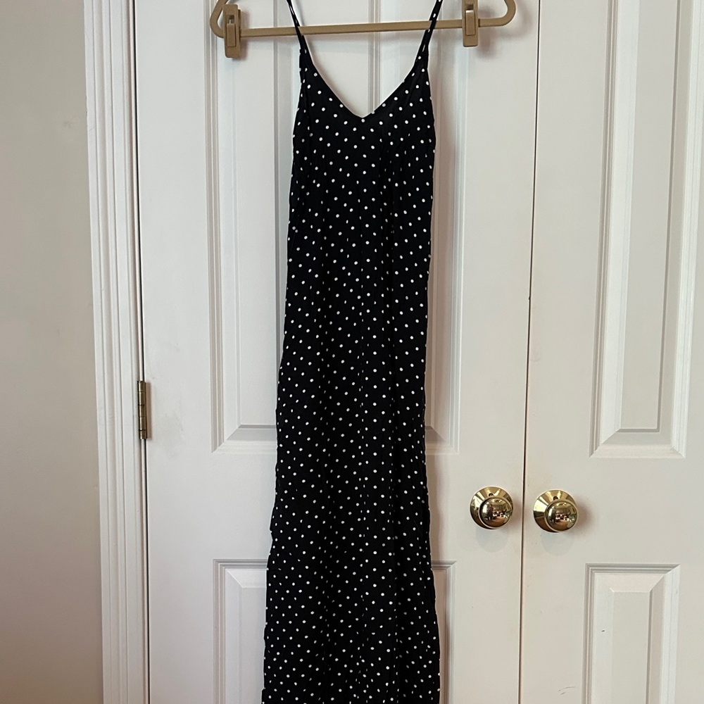Old Navy Black and White Polka Dot Maxi Dress